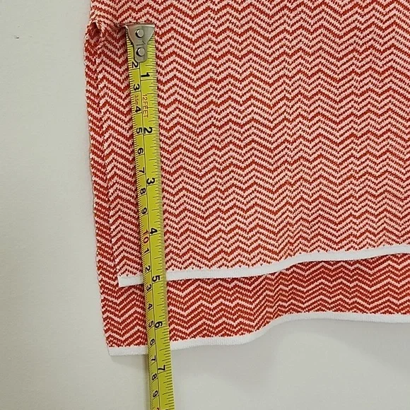 Tory Burch Sport Sleeveless Knit Top Orange White Chevron Size XS - Picture 17 of 17